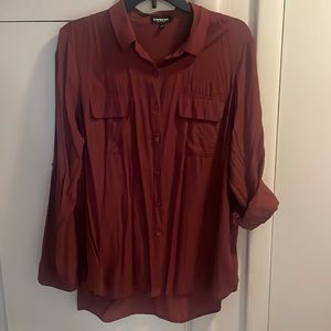 Express- The City Shirt size Large rusty red